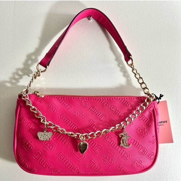 🔹️Juicy Couture 🔹️not your babe shoulder bag hand bag with charms Pink NWT NEW - Picture 1 of 4